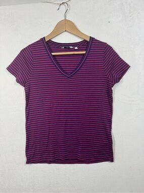Vineyard Vines  Striped V‑Neck Tee SMALL